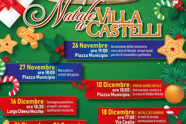 Villa Castelli, gli eventi natalizi per tutti